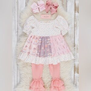 NEW birthday print outfit size 7